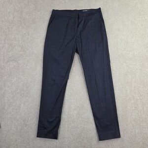 Marimekko Pants Womens 34x29 Blue Geometric Twill Slim Ankle Dress Pants Zipper